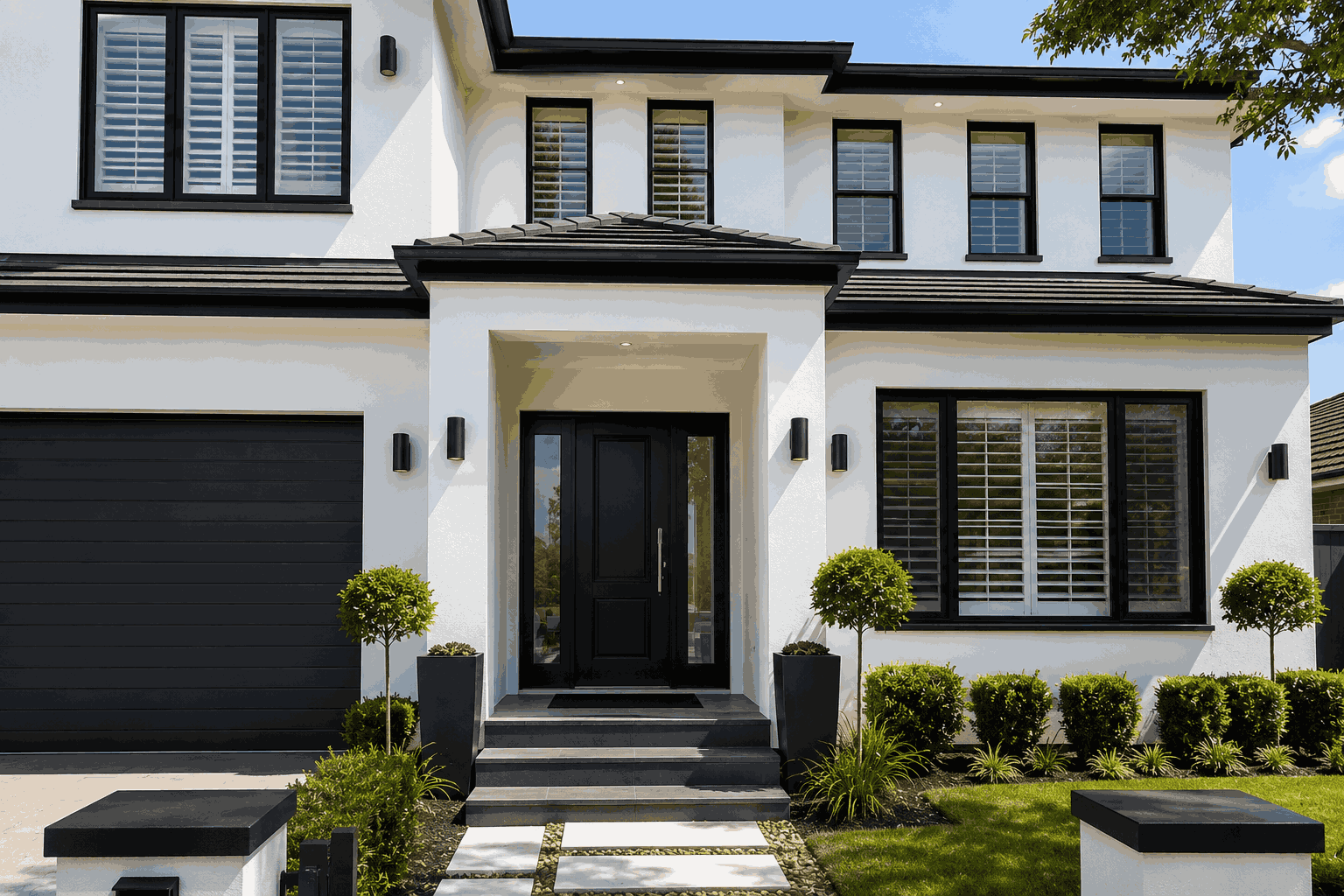 Exterior front view after painting